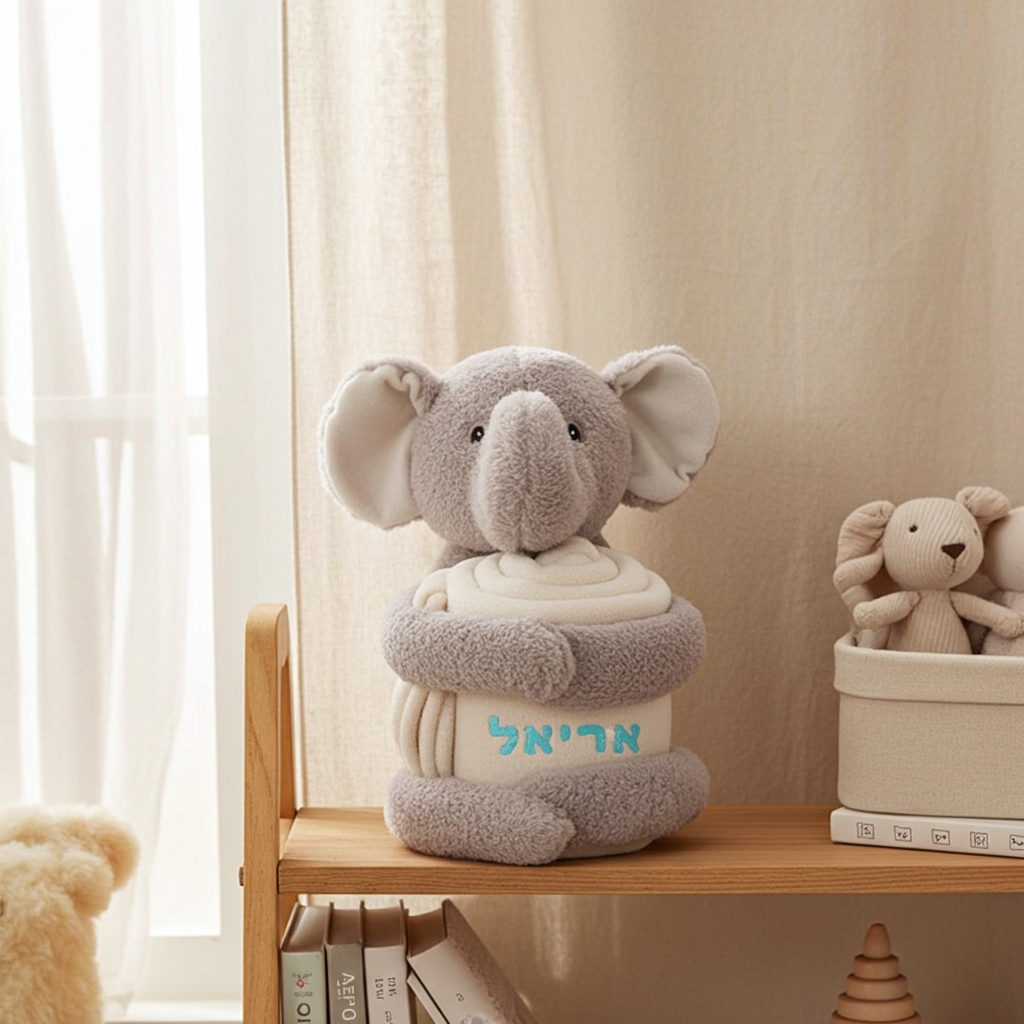 פילון עם שמיכת פליז - מתנה כפולה לגני ילדים