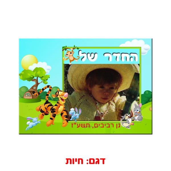 שלט ממתכת לדלת החדר עם תמונה