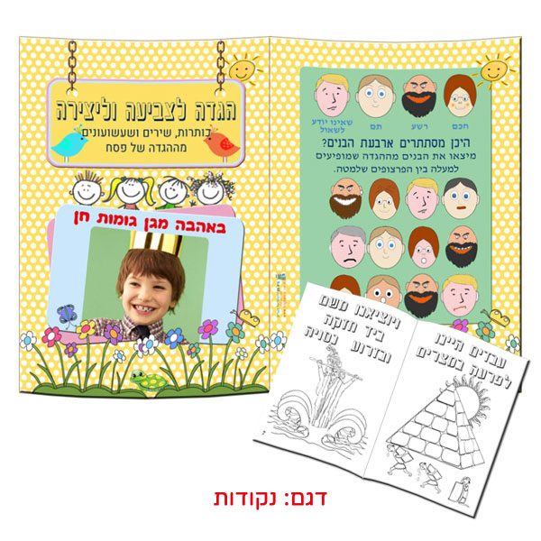 תקציר הגדה לצביעה ויצירה - הגדות אישיות לגני ילדים - נקודות