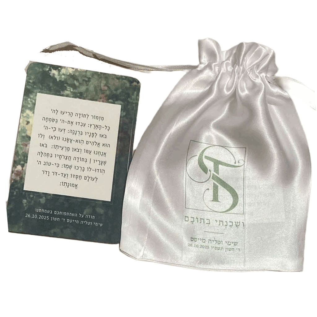 80201-Blessing-magnet-with-fabric-bag---Hymn-of-Thanksgiving מגנט ברכה - מגנט ממתכת עם ברכת מזמור לתודה עם שקית מודפסת מבד