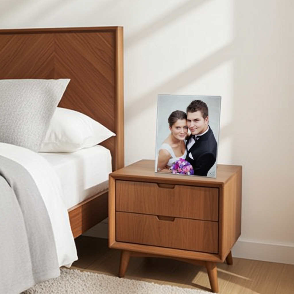 מעמד זכוכית שולחני- הדפסת תמונה על זכוכית - מתנות ליום האהבה האהבה