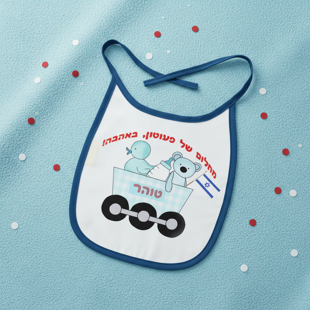 סינר לתינוק לעצמאות עם הדפסה ליום העצמאות