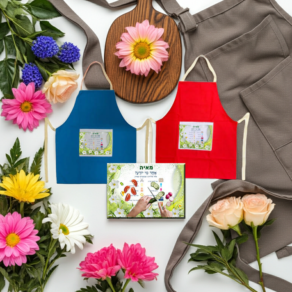 קרש חיתוך וסינר מכותנה בצבע אדום או כחול עם כיס וקרש חיתוך מזכוכית עם הדפסה תואמת בהתאמה אישית - מתנה שימושית שלא תישכח במהרה.