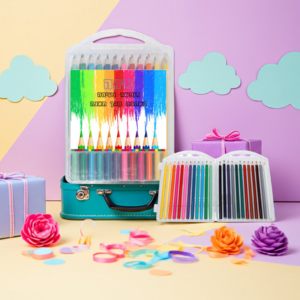 צבעי עיפרון במזוודה