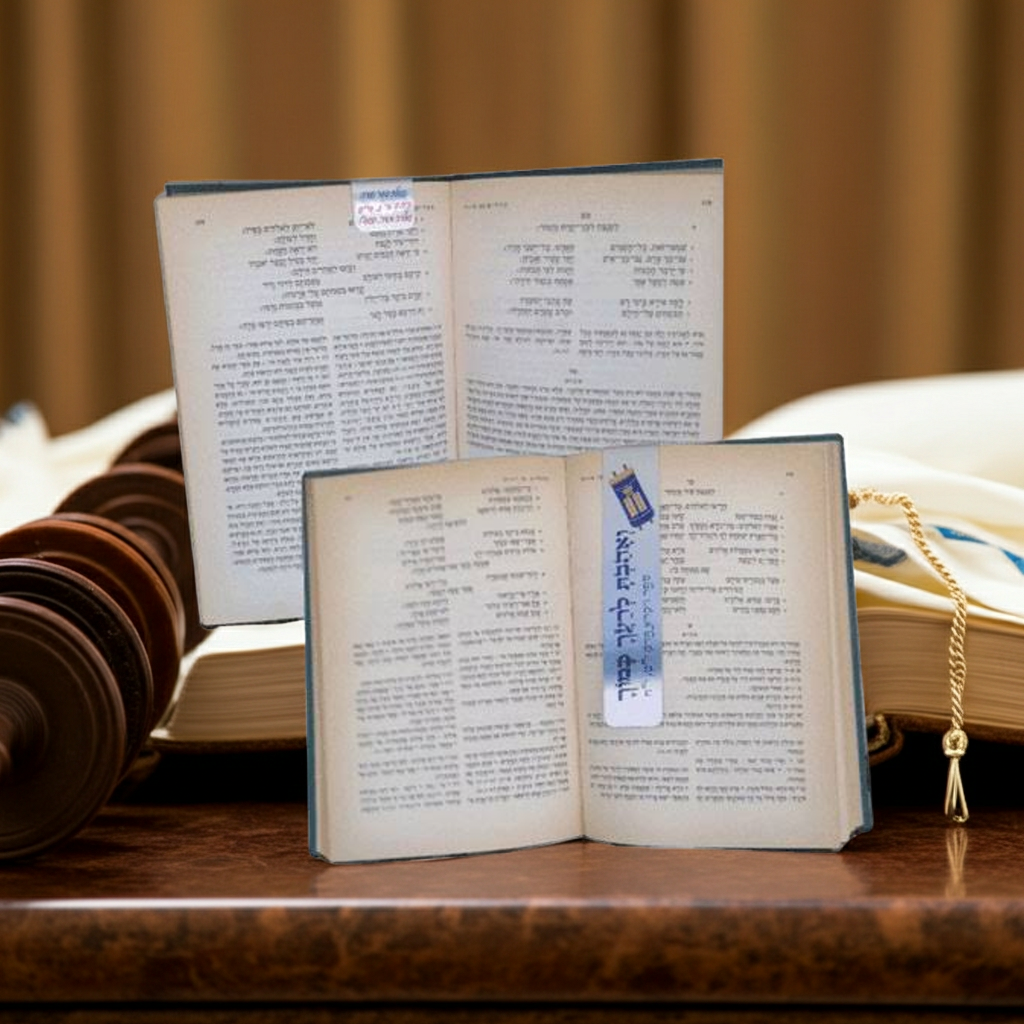 סימניה ממתכת לתלייה על הספר - לרגל קבלת ספר תורה - חומש בראשית.