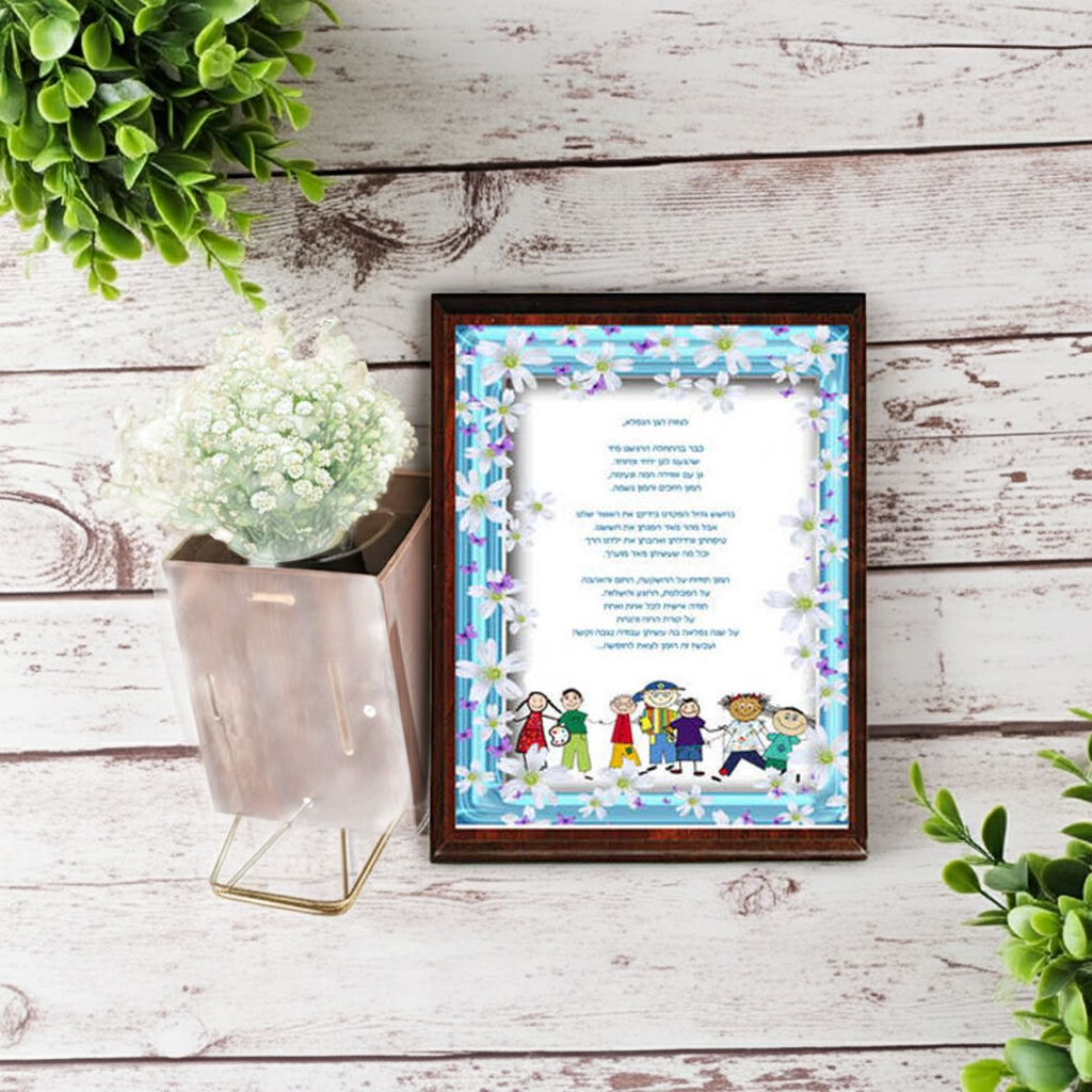Kindergarten teacher appreciation plaque לוח הוקרה לגננת - דברי ההוקרה וההערכה שלכם לגננת מודפסים על לוח אלומיניום שמוצמד לעץ איכותי - מתנה לגננת ולצוות שתישמר לאורך זמן.