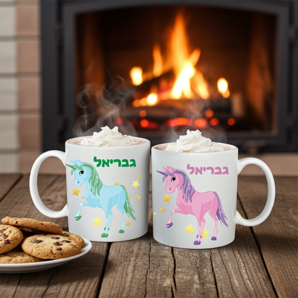 ספל לשתיה חמה עם הדפסה אישית לילדים או למבוגרים