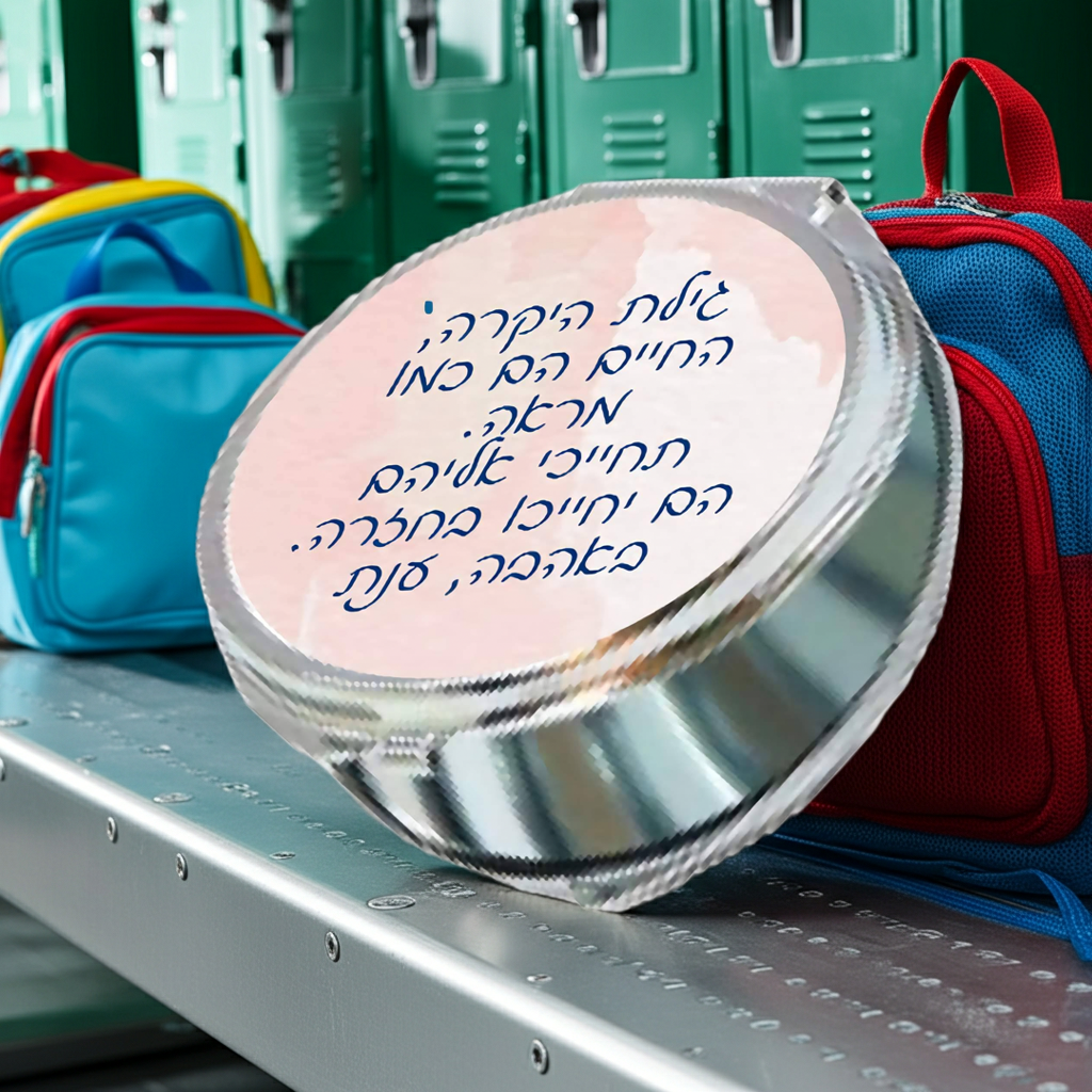 מראת כיס עגולה ממתכת עם תמונה ו/או הקדשה לפי הזמנה - מתנות לחיילות לשחרור